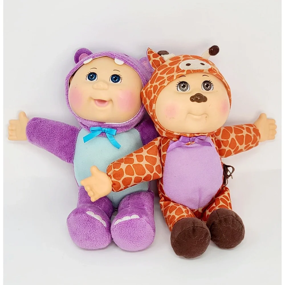 Cabbage Patch Kids Cuties Plush Hippo Giraffe Dolls 10